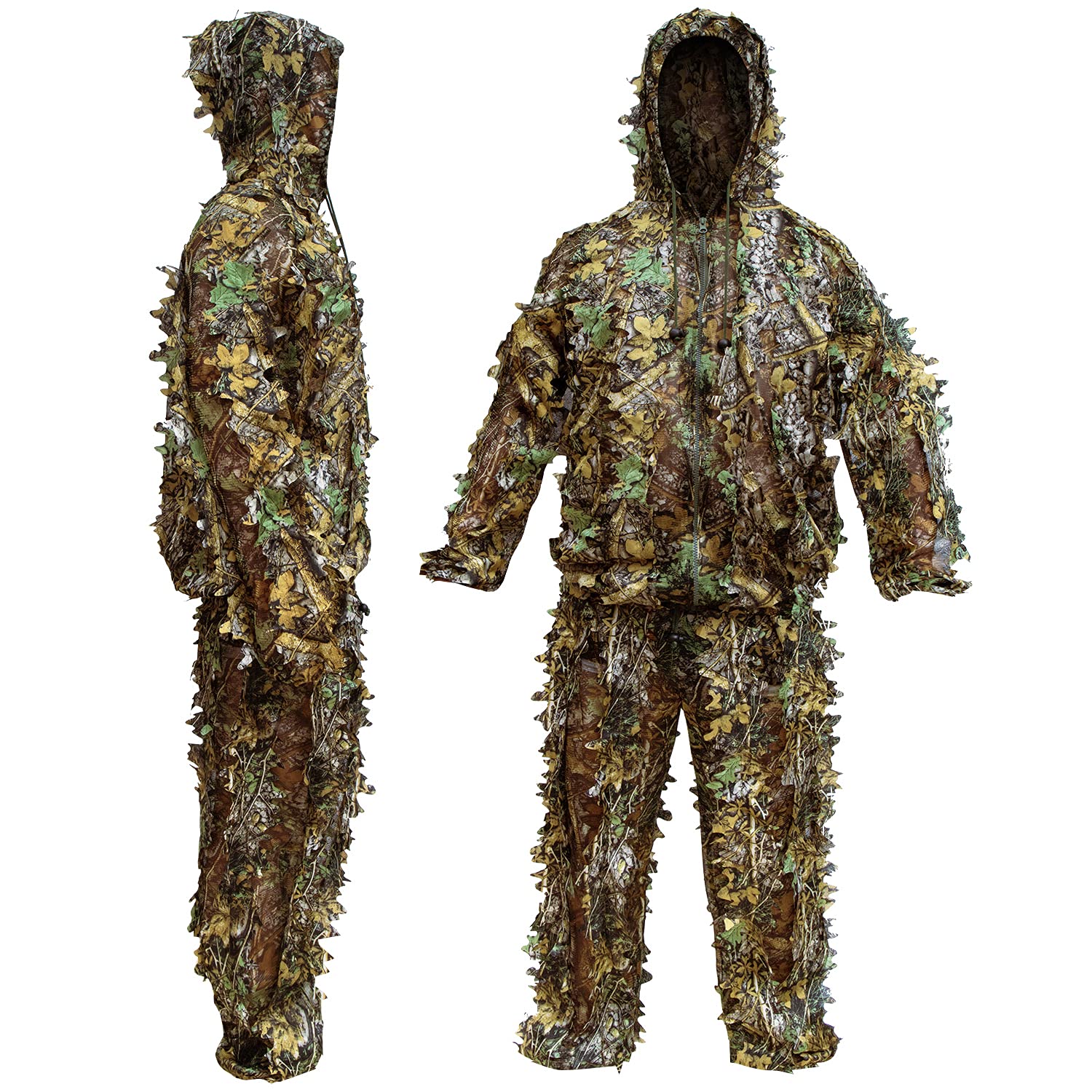 3D Leafy Camouflage Ghillie Suit for Men & Kids - Adult Hunting Camo Suit for Turkey Hunting, Outdoor Games & Halloween Costume | Perfect for Tactical Training, Airsoft, and Wildlife Photography