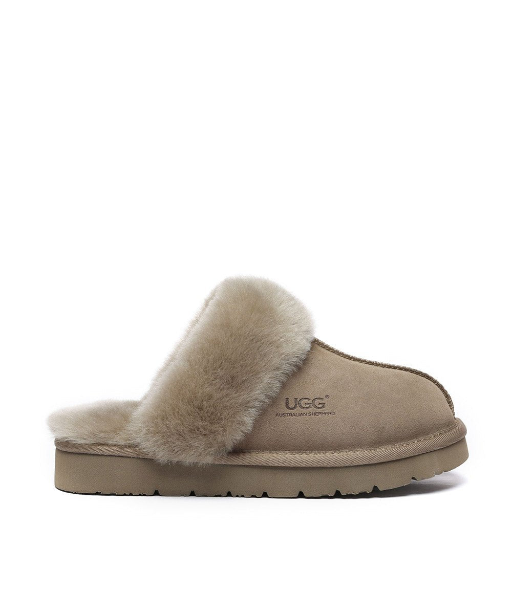 Women's UGG Fuzzy Summer Slippers - Cozy Indoor/Outdoor House Shoes with Soft Fleece Lining for Relaxing at Home, Lounging or Quick Errands