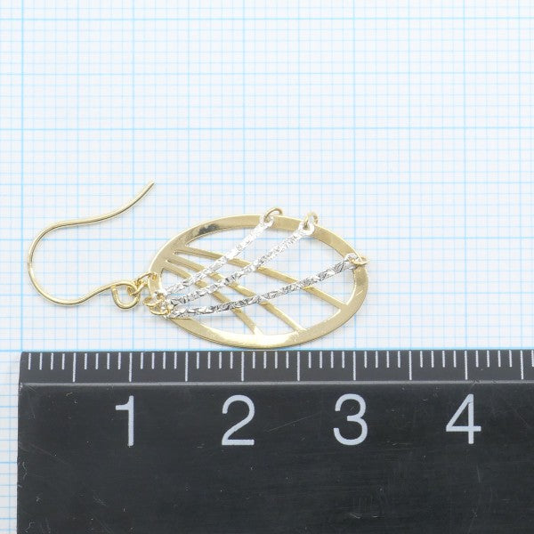 18K Yellow Gold and White Gold Earrings for Women - Elegant Dangle Hoop Earrings for Parties, Weddings & Everyday Wear