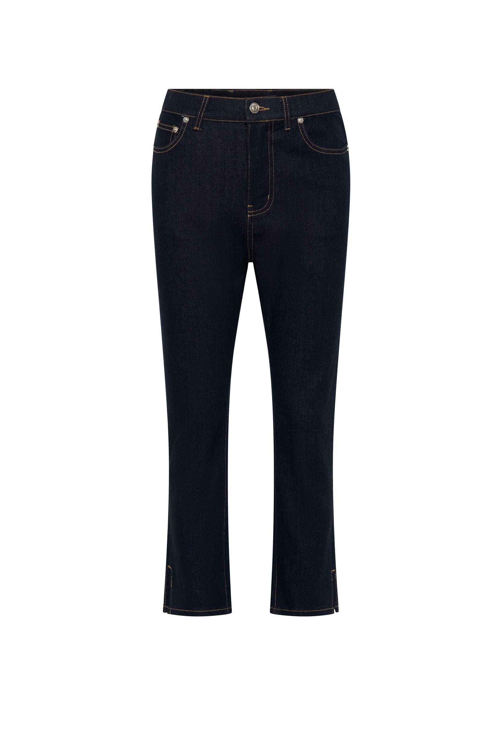 THE RINA Dark Blue Capri Pants - Stylish & Comfortable Women's High-Waisted Trousers for Casual Wear, Office, and Summer Outfits