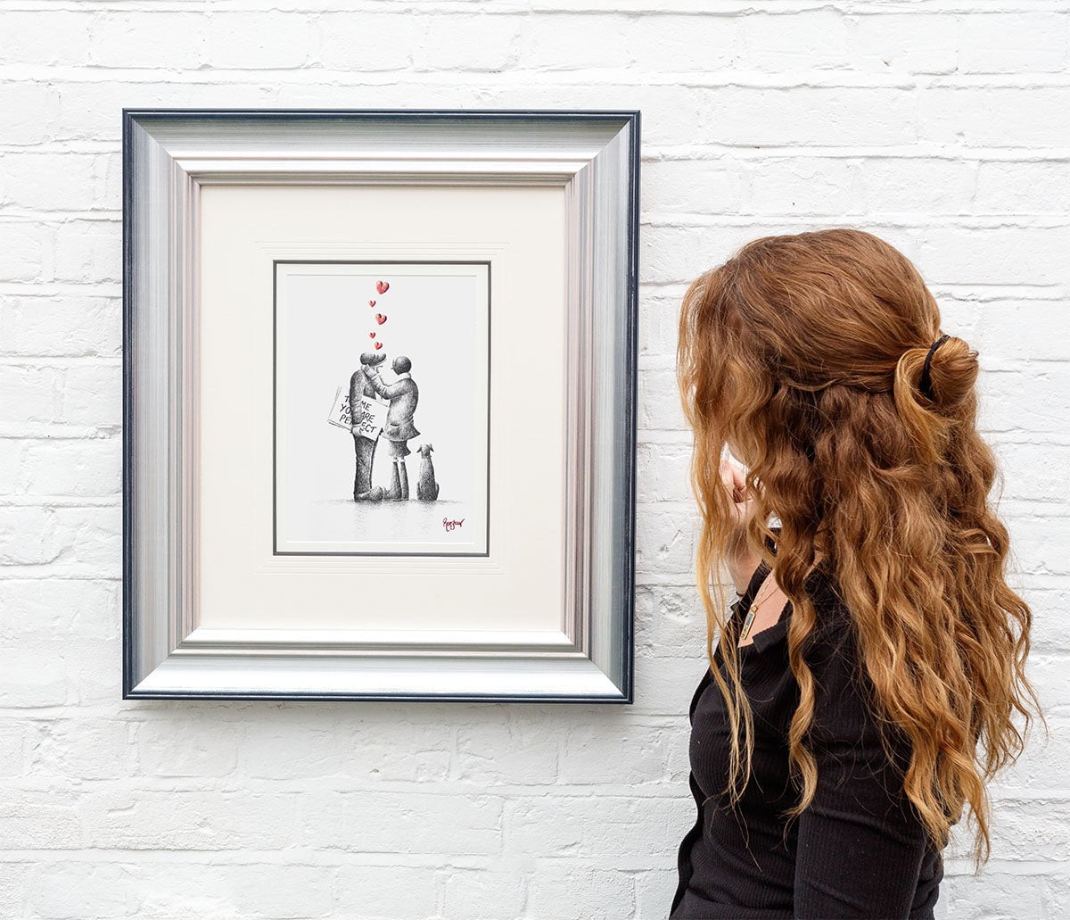 Actually... I Love You Too Original Sketch Art Print - Romantic Gift for Couples, Valentine's Day Present, Home Decor for Bedroom & Living Room