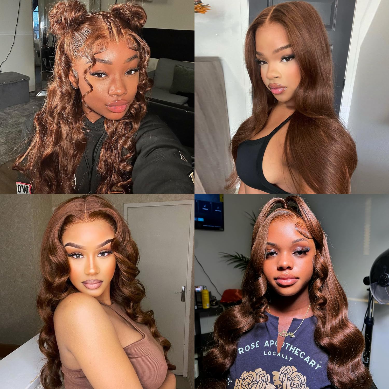 13x4 Brown Body Wave Lace Front Wig - 180% Density Human Hair with Pre-Plucked Baby Hair & HD Lace | Chocolate Colored Glueless HD Lace Closure | 30 Inch Curly Lace Front Wig for Women | Perfect for Daily Wear, Parties & Special Occasions