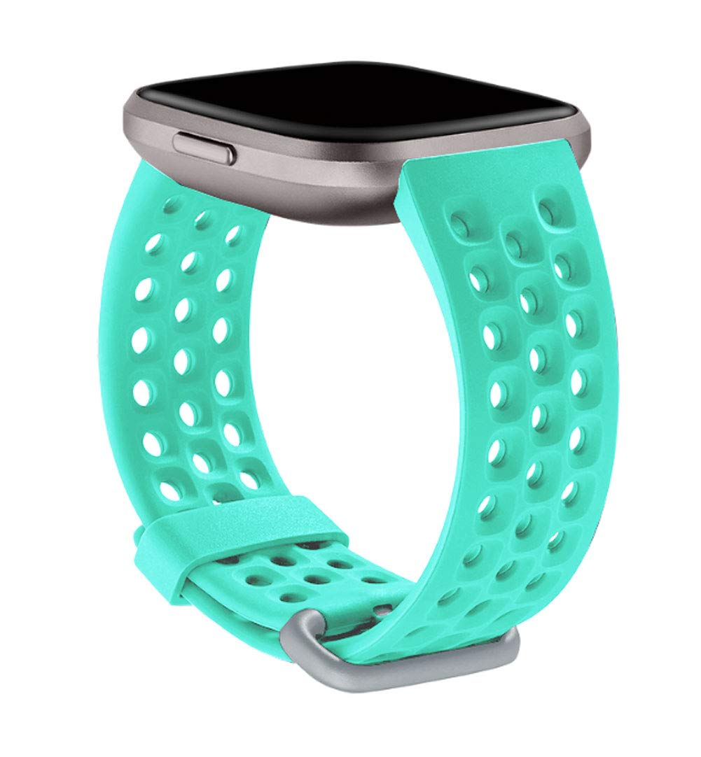 Breathable Sport Bands Compatible with Fitbit Versa 2/Versa/Versa Lite - Replacement Wristbands for Women & Men (Small/Large) - Perfect for Running, Gym Workouts & Daily Fitness Tracking