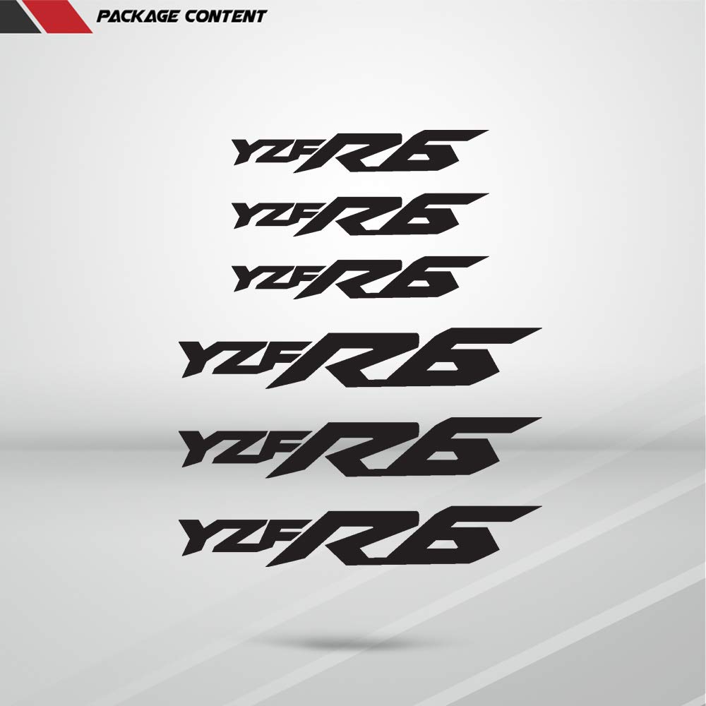 Waterproof Motorcycle Stickers - Vinyl Decal Pack for Yamaha YZF R6 Superbike | Gloss Black Stickman Design | Durable Bike & Helmet Decoration for Racing Enthusiasts