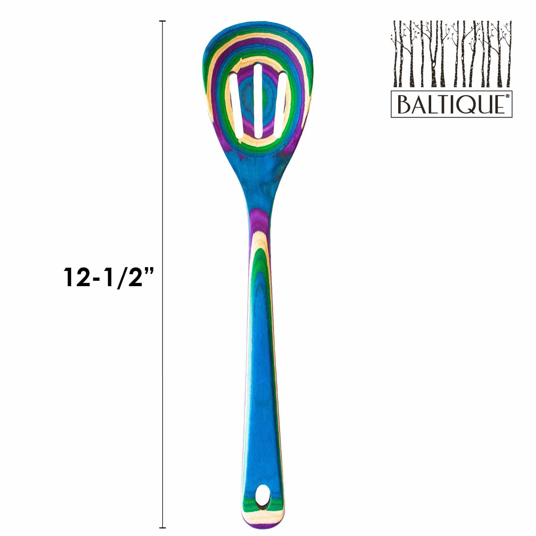 Baltique® Mumbai Collection Slotted Spoon - 12.5 Inch Stainless Steel Kitchen Spoon with Drain Holes for Cooking, Serving Pasta, Salad & Soup - Perfect for Home & Restaurant Use