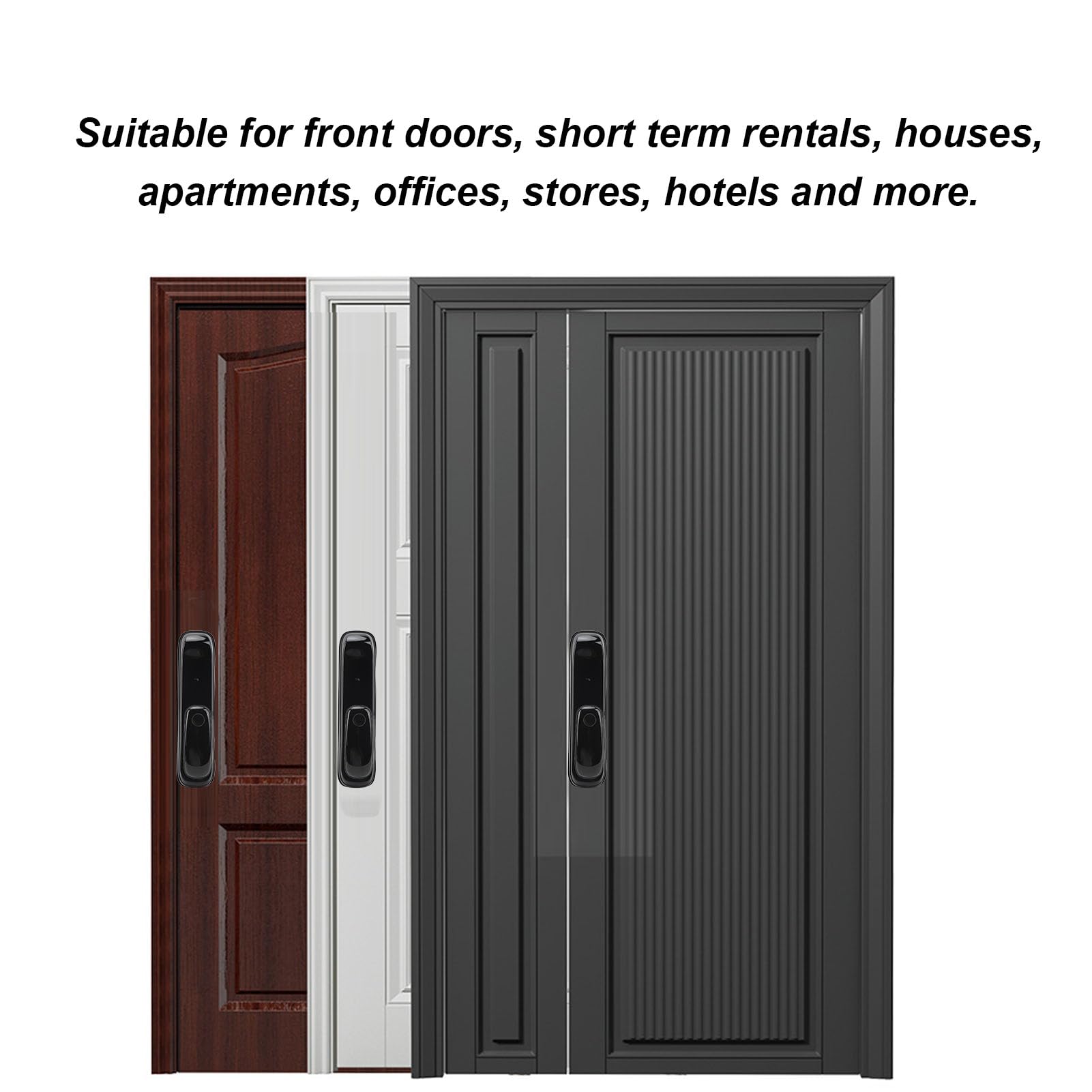 5-in-1 Smart Door Lock - Fingerprint, Face Recognition, Keypad & Keyless Entry - Full Automatic Electronic Deadbolt - Secure Your Home/Office - Ideal for Apartments, Houses & Vacation Rentals