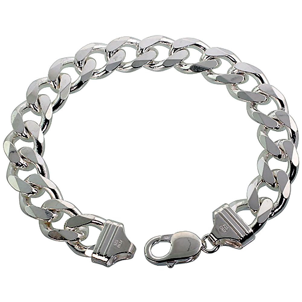 Premium 13mm Sterling Silver Cuban Link Chain Necklace & Bracelet Set for Men - Thick Curb Design, Beveled Edges, Nickel-Free, Made in Italy (20 inch) - Perfect for Gifts, Parties, and Everyday Wear