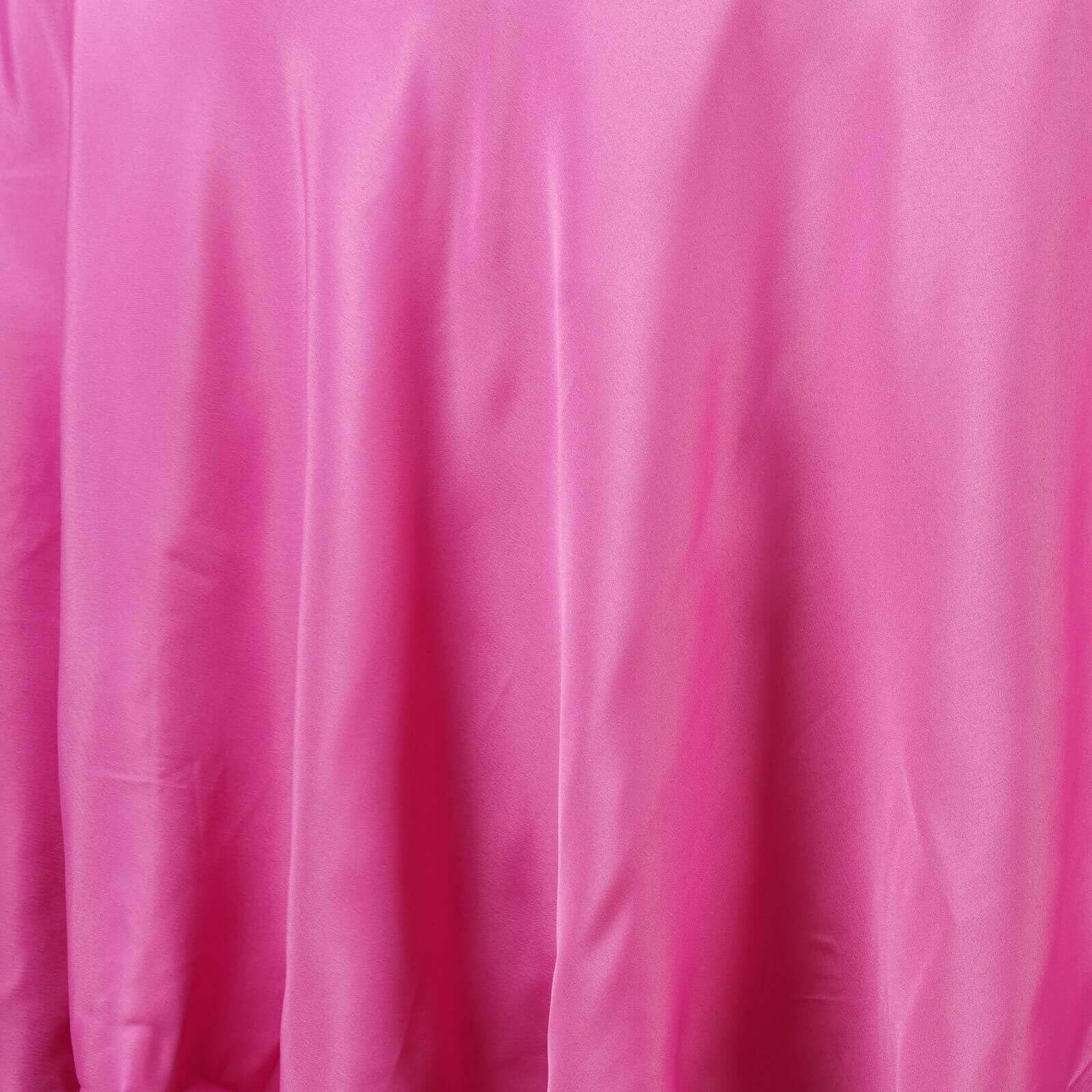Efavormart 10 Pack 108 Inch Round Tablecloth - Stain & Wrinkle Resistant Washable Polyester Table Cover for Banquet, Wedding, Dining, Party Decor - Fuchsia