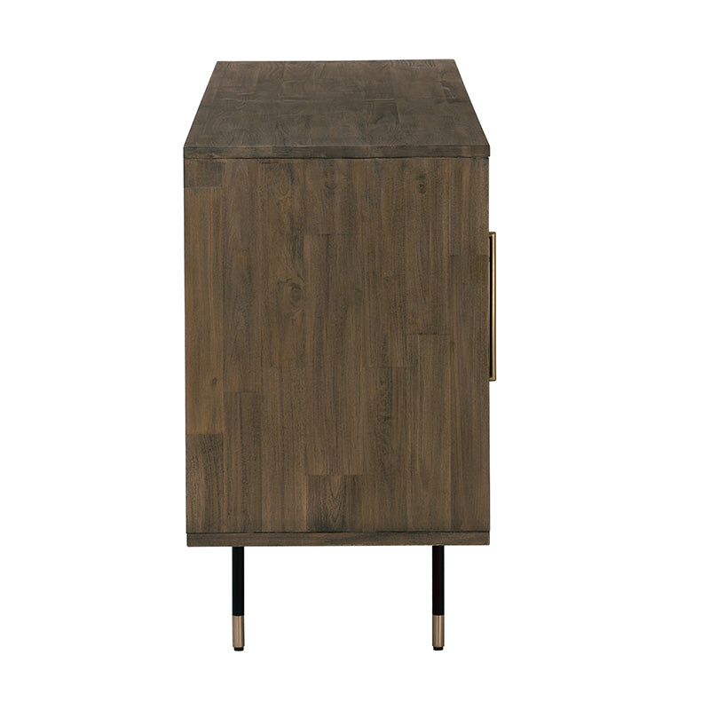 HAMILTON Solid Acacia Wood Sideboard Buffet - 63 Inch Toffee Color Storage Cabinet for Dining Room, Living Room & Entryway