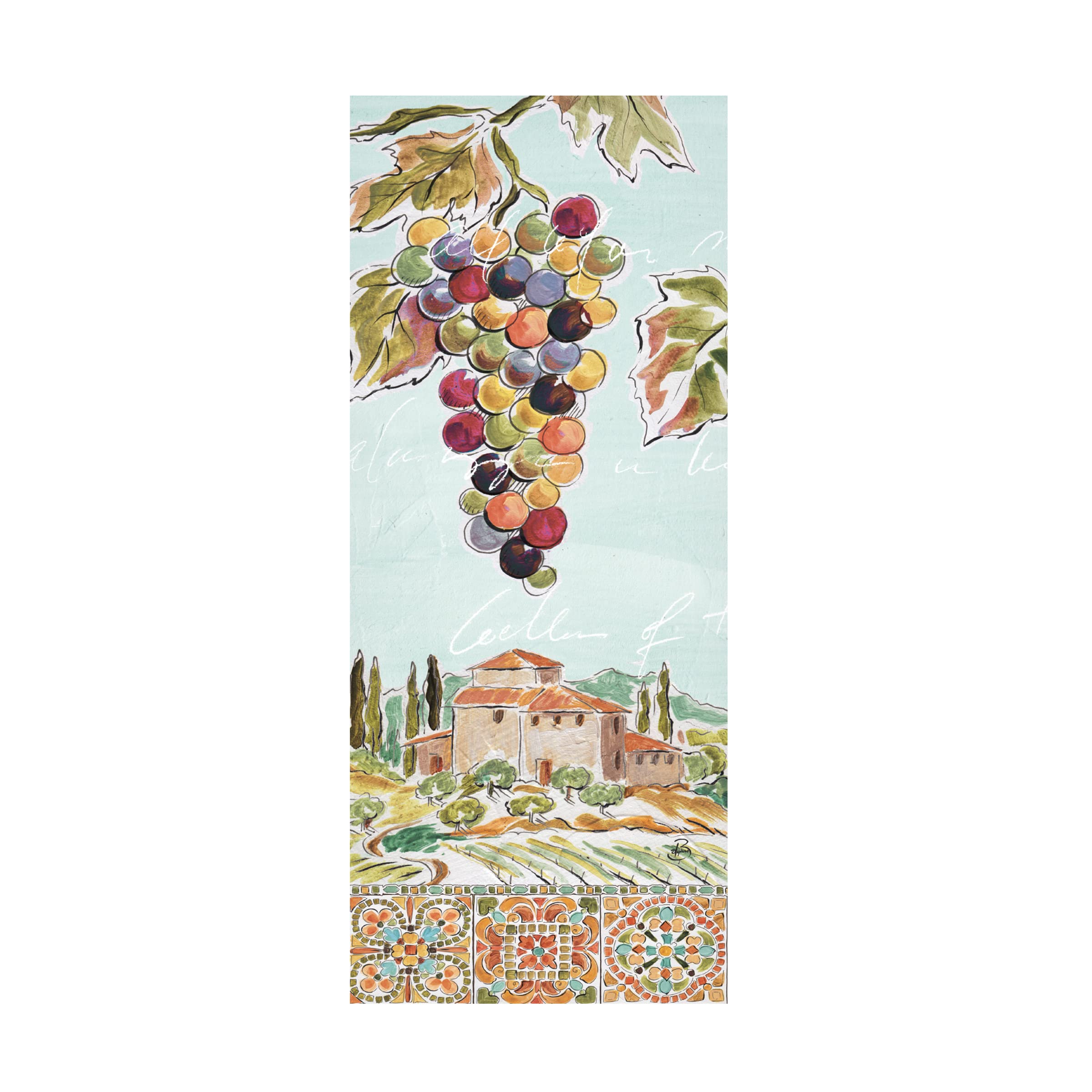 Trademark Fine Art 'Tuscan Breeze V' Canvas Wall Art by Daphne Brissonnet - Italian Countryside Landscape Painting for Living Room, Bedroom & Office Decor