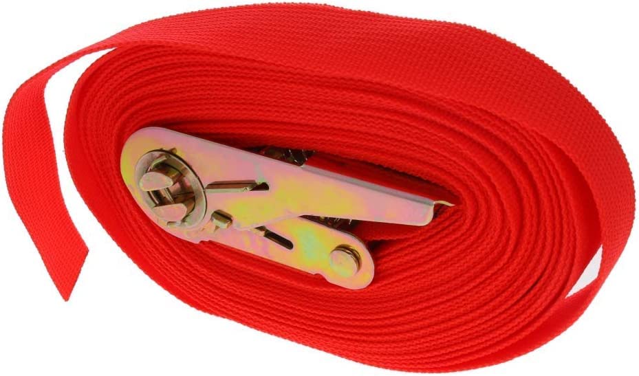 AVRYN 9M x 25mm Ratchet Tie Down Straps - Heavy Duty 250kg Capacity - 2 Pack Red Cargo Straps for Trucks, Trailers, Motorcycles & Securing Loads During Transport