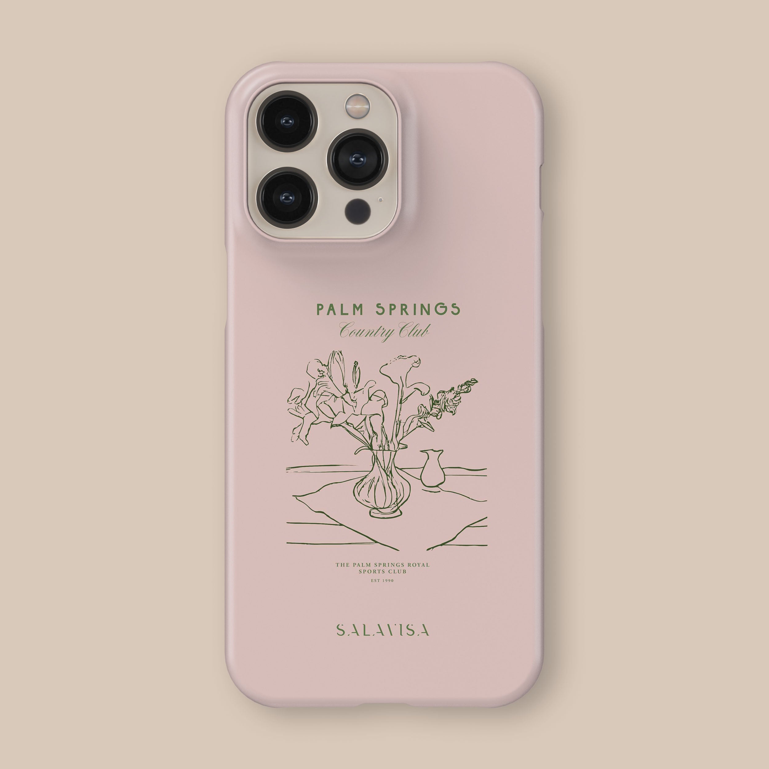 Pink Palm Springs iPhone Case - Trendy Floral Design for iPhone 12/13/Pro/Max, Cute Aesthetic Phone Cover for Women - Perfect for Vacation, Beach & Summer Outfits
