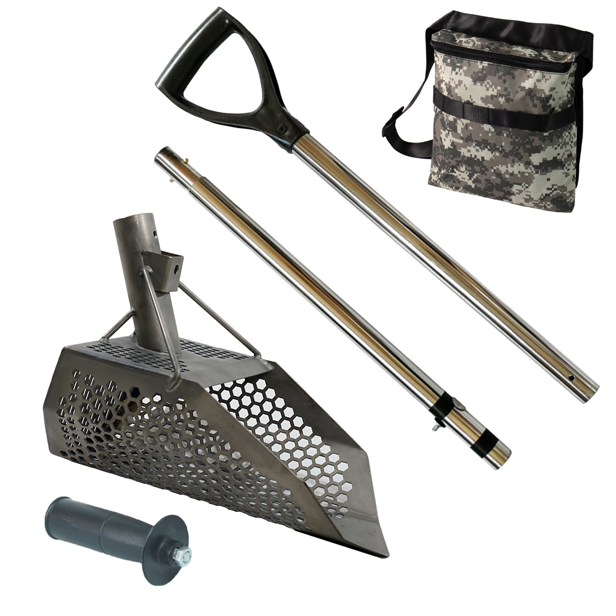 Dune Scoops ProSeries Typhon Titanium Beach Sand Scoop - 1.5mm Thick with 5mm/7mm/9mm Hole Combination - Perfect for Metal Detecting, Treasure Hunting & Beachcombing