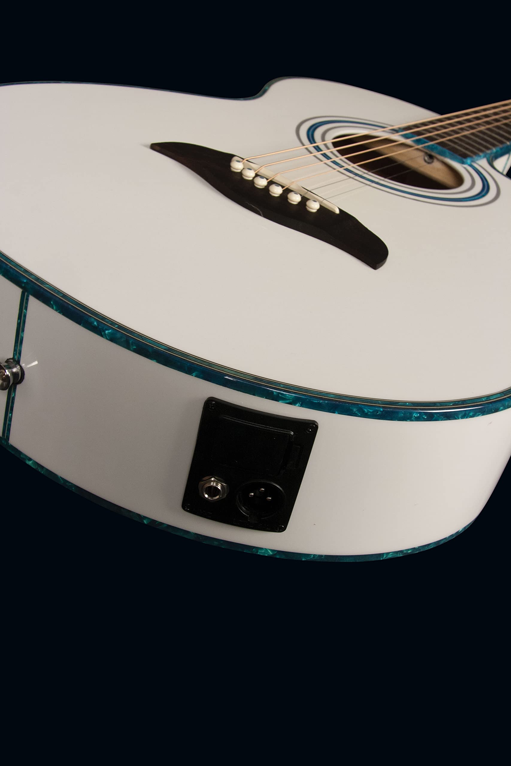 Oscar Schmidt OG10CEWH-A-U Folk Acoustic Electric Guitar with Cutaway - White | Perfect for Beginners, Live Performances & Home Practice