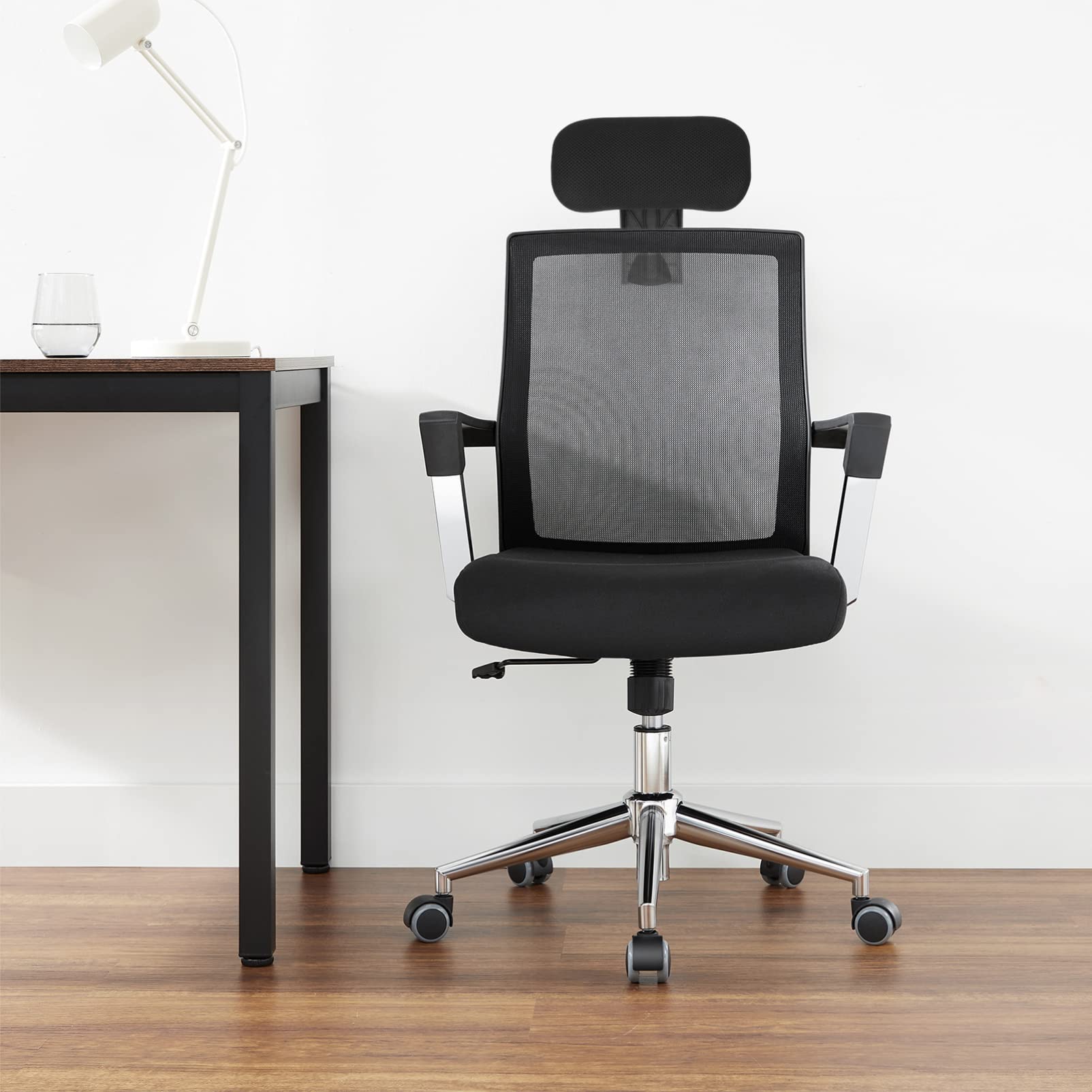 Universal Office Chair Headrest Attachment - Ergonomic Mesh & Sponge Head Support Cushion for Desk, Computer & Executive Chairs | Perfect for Home Office, Gaming & Workspaces