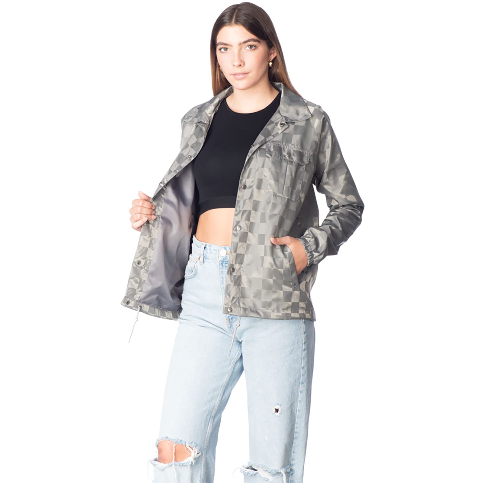 Santa Cruz Women's Crane Dot Coach Windbreaker Jacket - Lightweight Waterproof Outdoor Jacket for Hiking, Running & Casual Wear