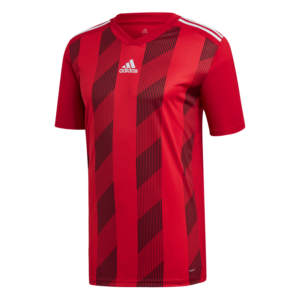 Adidas Youth Striped 19 Soccer Jersey - Red & White Team Uniform for Kids - Perfect for Youth Soccer Games, Training & Fan Support