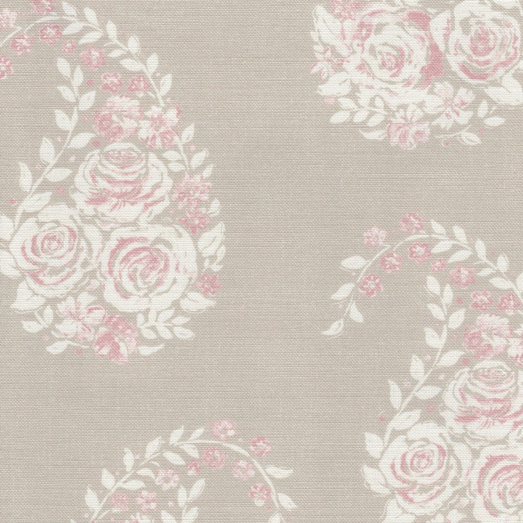 Paisley Rose Fabric - Soft Pink & Pebble Print - Perfect for DIY Crafts, Home Decor, and Upholstery Projects