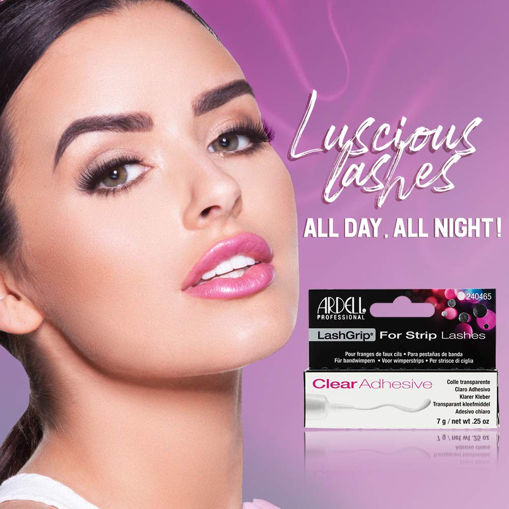 Ardell Lashgrip Strip False Eyelash Adhesive - Clear, 0.25 Oz (2 Pack) | Waterproof Eyelash Glue for Fake Lashes | Perfect for Daily Wear, Special Occasions & Makeup Artists