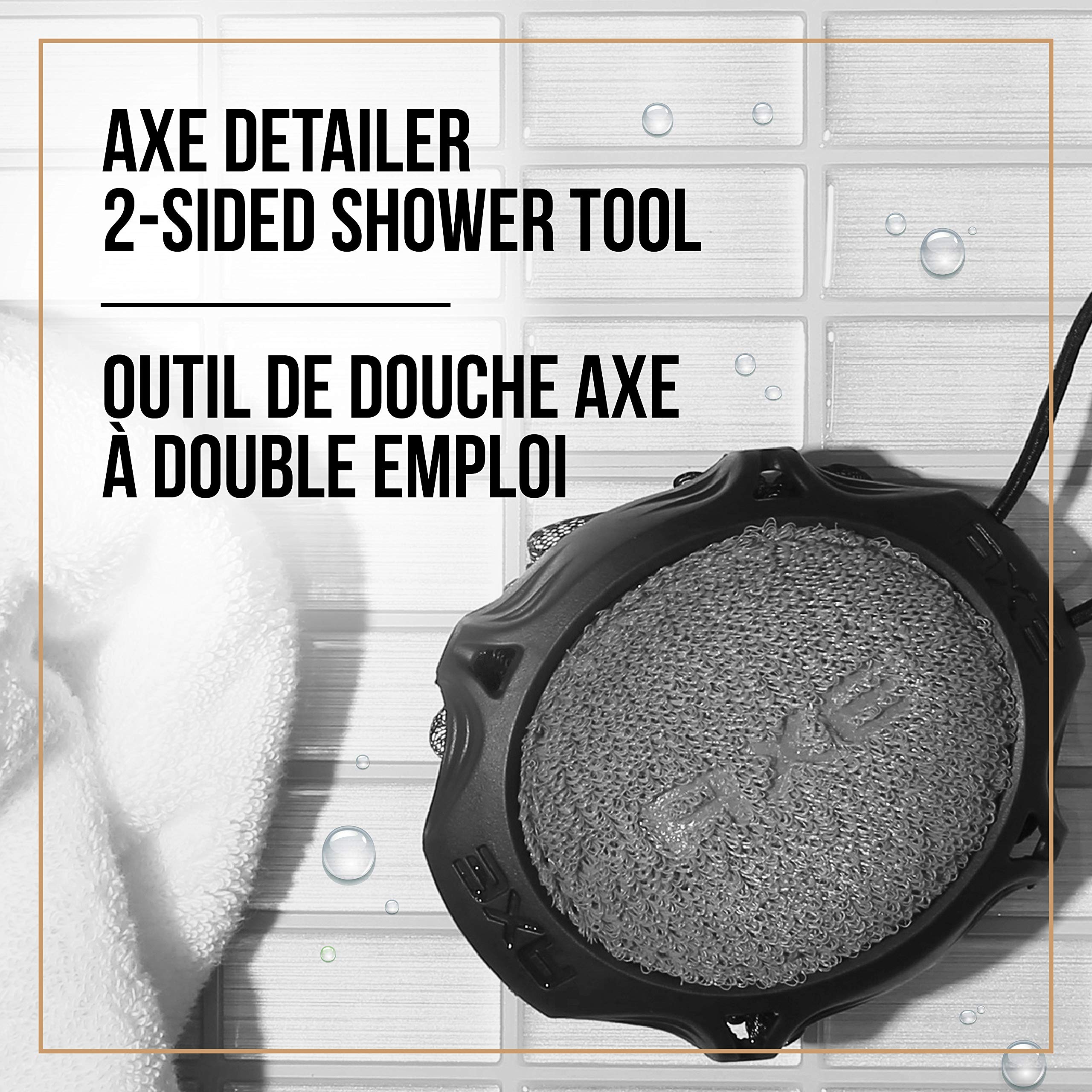Axe Detailer Shower Tool - Body Scrubber & Exfoliator for Men (1 Pack) - Perfect for Deep Cleansing & Skin Renewal in Shower or Bath
