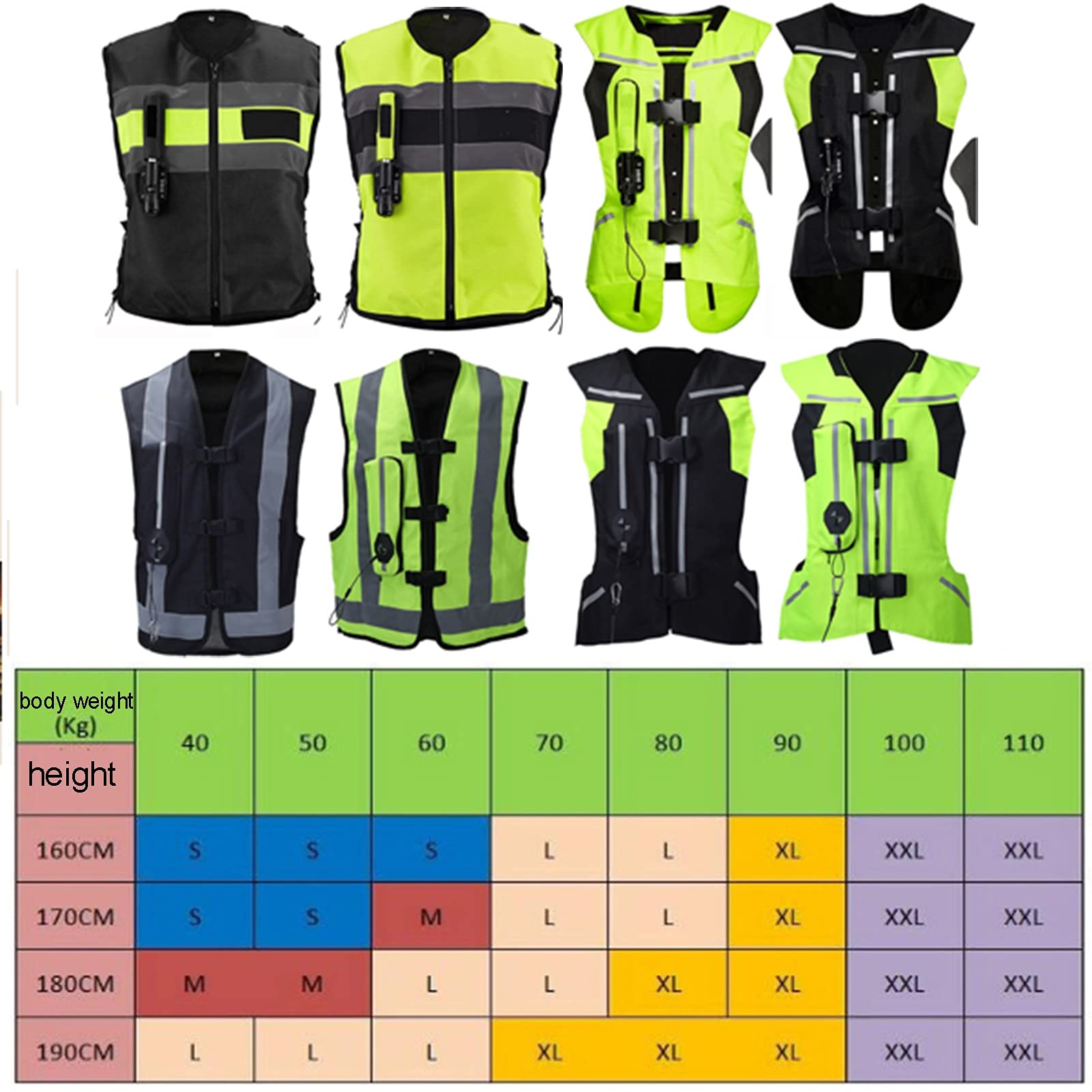 Motorcycle Airbag Vest - Reflective Safety Vest for Riding & Horseback