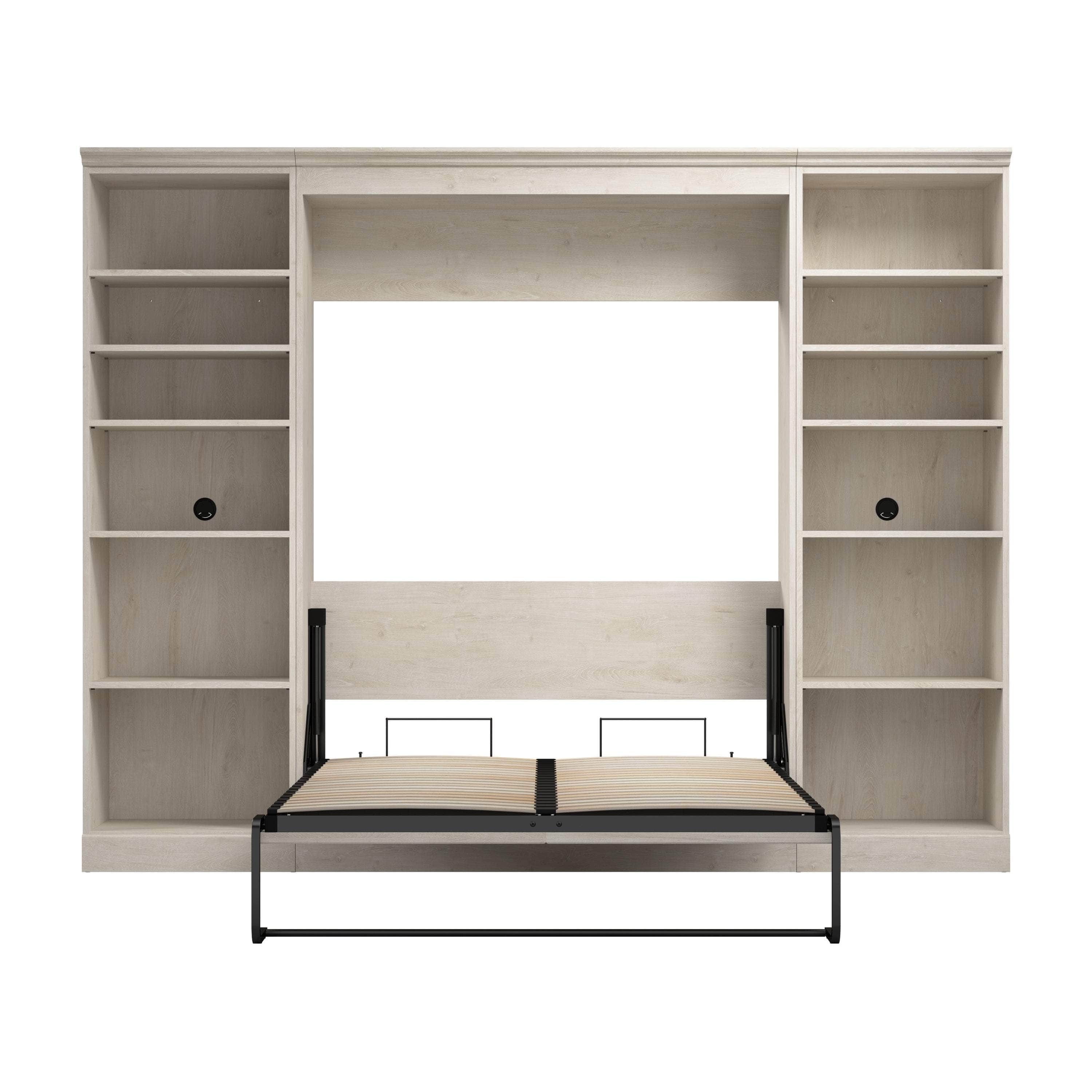 Space-Saving Full Murphy Wall Bed with 2 Storage Units - 3 Color Options | Perfect for Small Apartments, Guest Rooms & Home Offices