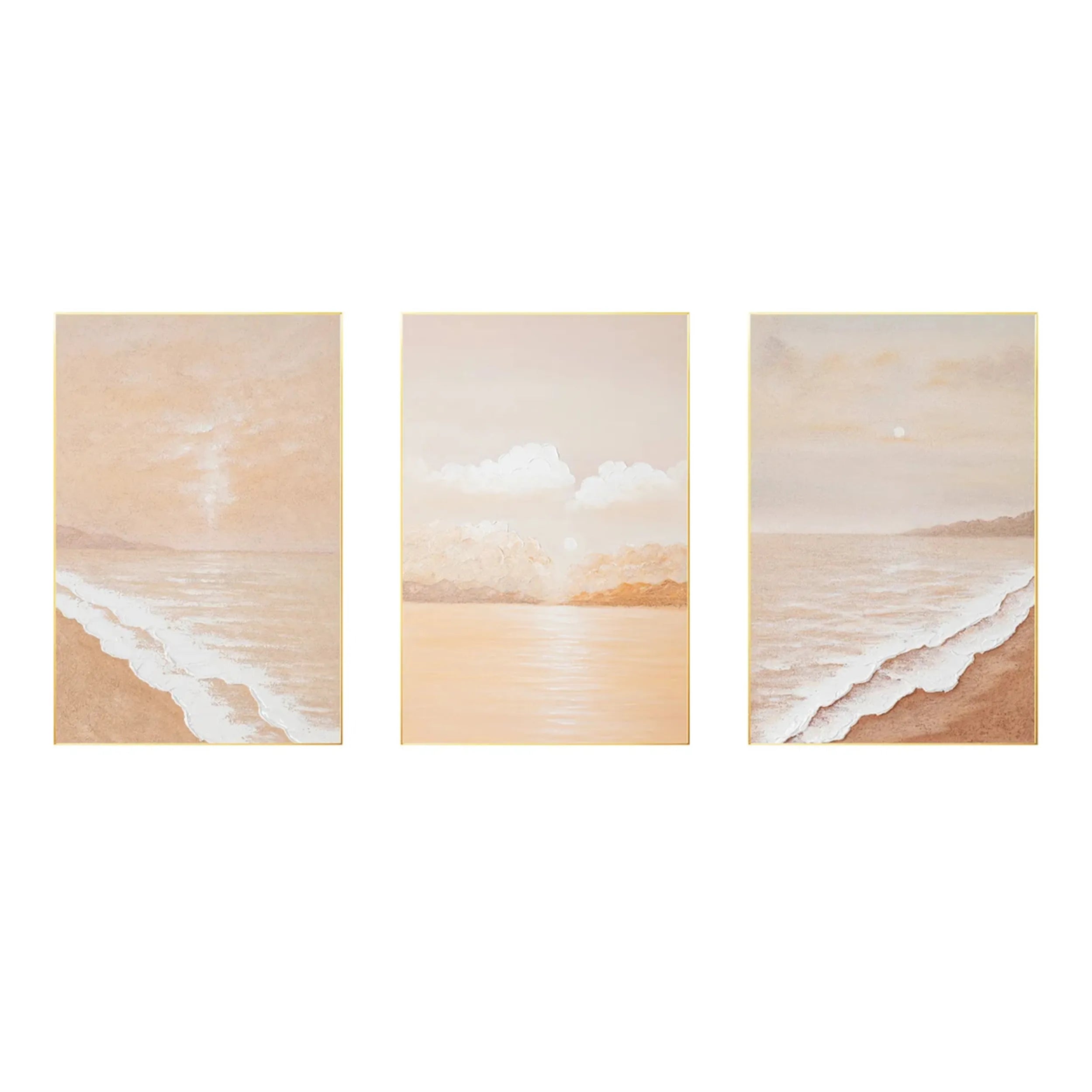 Ocean and Sky Painting Set of 3 - Coastal Wall Art for Living Room, Bedroom & Office Decor | #OS153