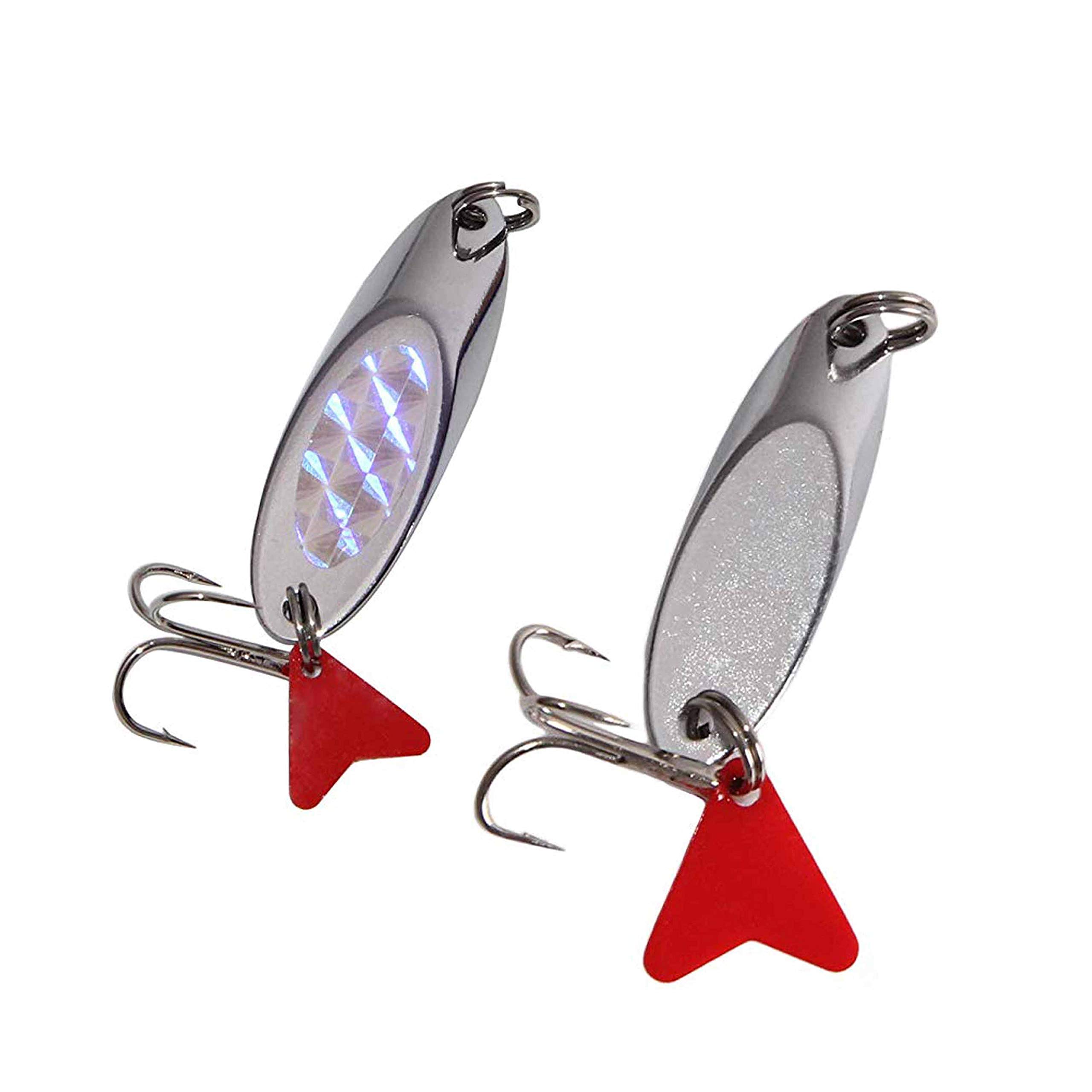 Saltwater Fishing Spoons - Hard Metal Lures with Treble Hooks for Salmon Bass | Jigging & Casting Tackle
