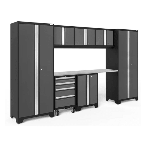 NEWAGE Bold Series 8-Piece Garage Storage Cabinet Set with Tool, Base & Wall Cabinets + 30