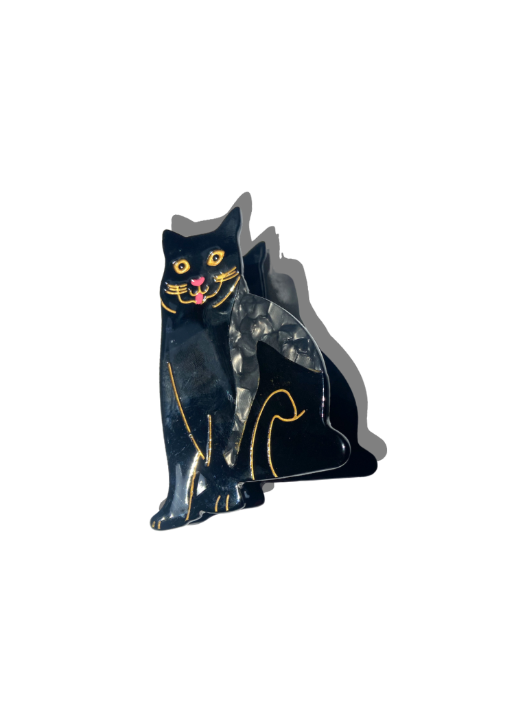 Hand Painted Black Cat Claw Hair Clip - Cute Animal Hair Accessories for Women & Girls - Perfect for Halloween, Cosplay, and Everyday Fashion