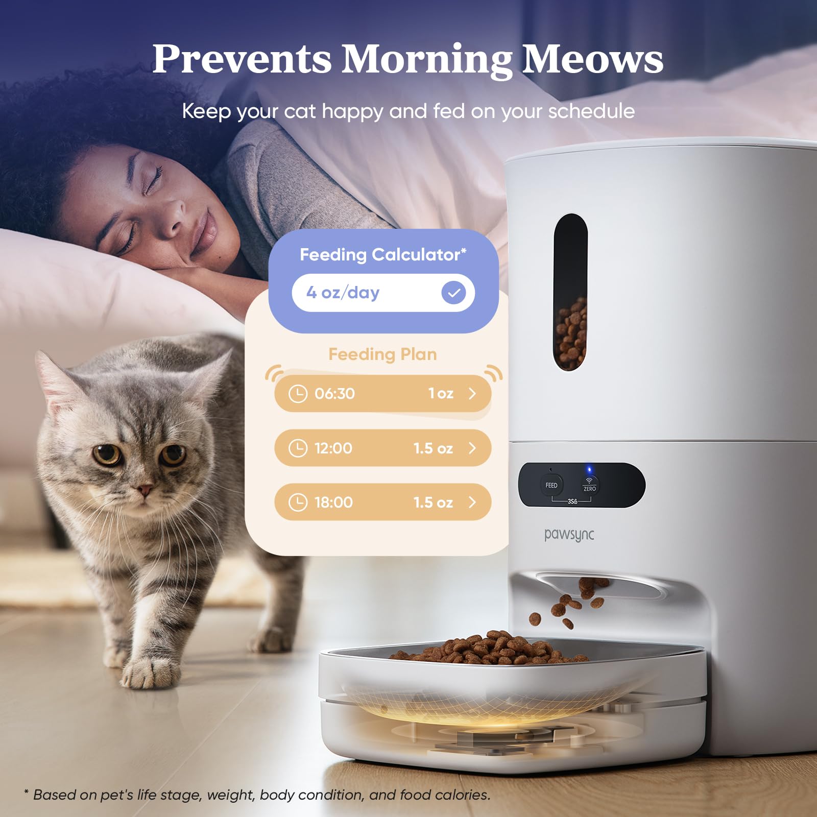 Smart WiFi Automatic Cat Feeder with App Control - 3.6L Timed Pet Food Dispenser for Cats & Dogs, 10 Meals Daily, Stainless Steel Bowl & Dual Power - Perfect for Travel & Busy Pet Owners