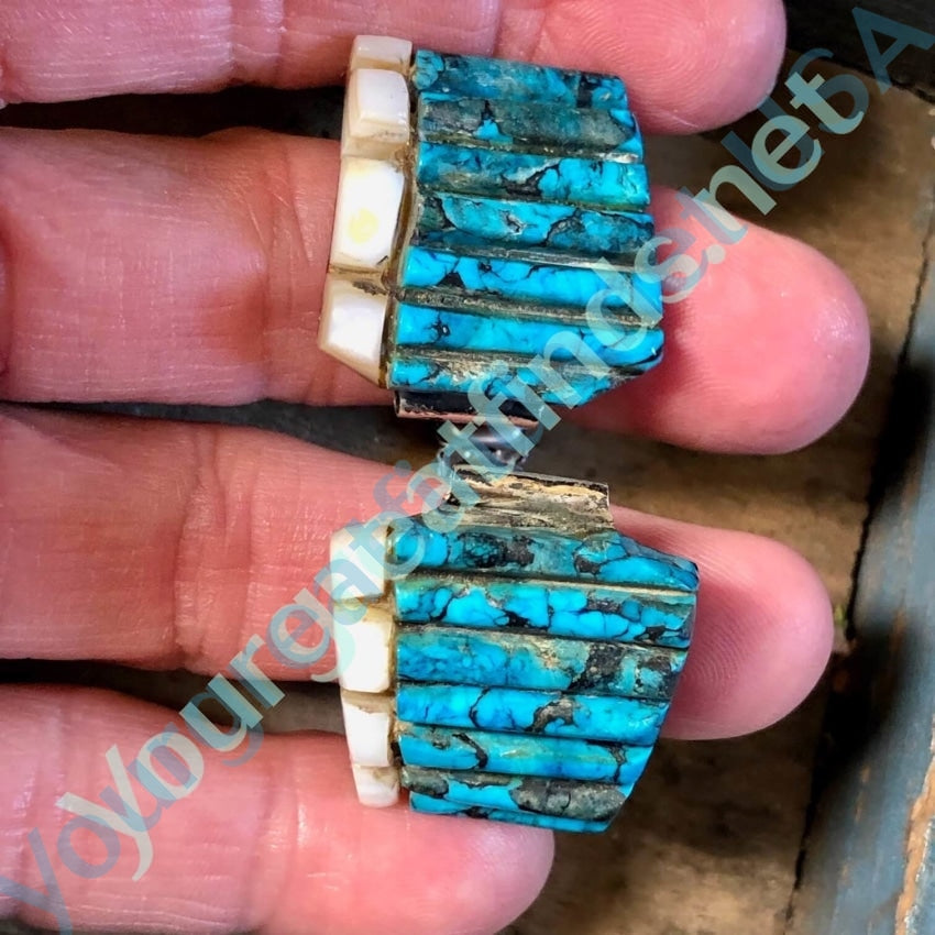 Authentic 925 Sterling Silver Turquoise Alabaster Watch Band - Handcrafted Native American Ponca Tribe Bear Design - Perfect for Casual, Boho & Festival Outfits