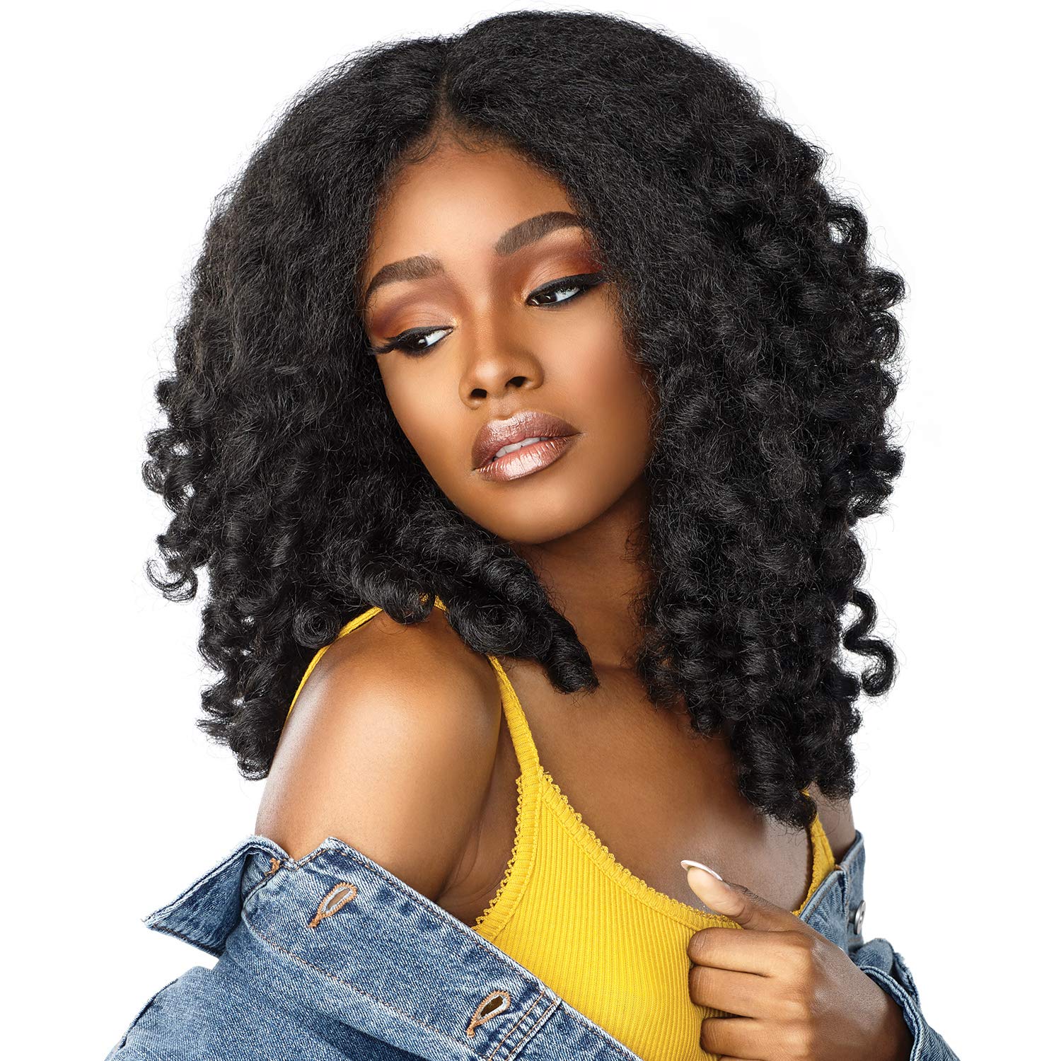 Sensationnel Empress Curls Kinks&Co Synthetic Textured Lace Front Wig - 2 Dark Brown | Natural Looking Curly Hairpiece for African American Women | Perfect for Daily Wear, Cosplay & Special Occasions