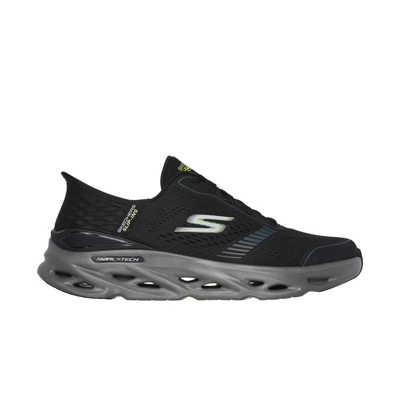 SLIP INS Running Shoes - GO RUN SWIRL TECH SPEED Lightweight Sneakers for Men & Women - 220909/BKCC - Perfect for Jogging, Gym Workouts & Daily Wear