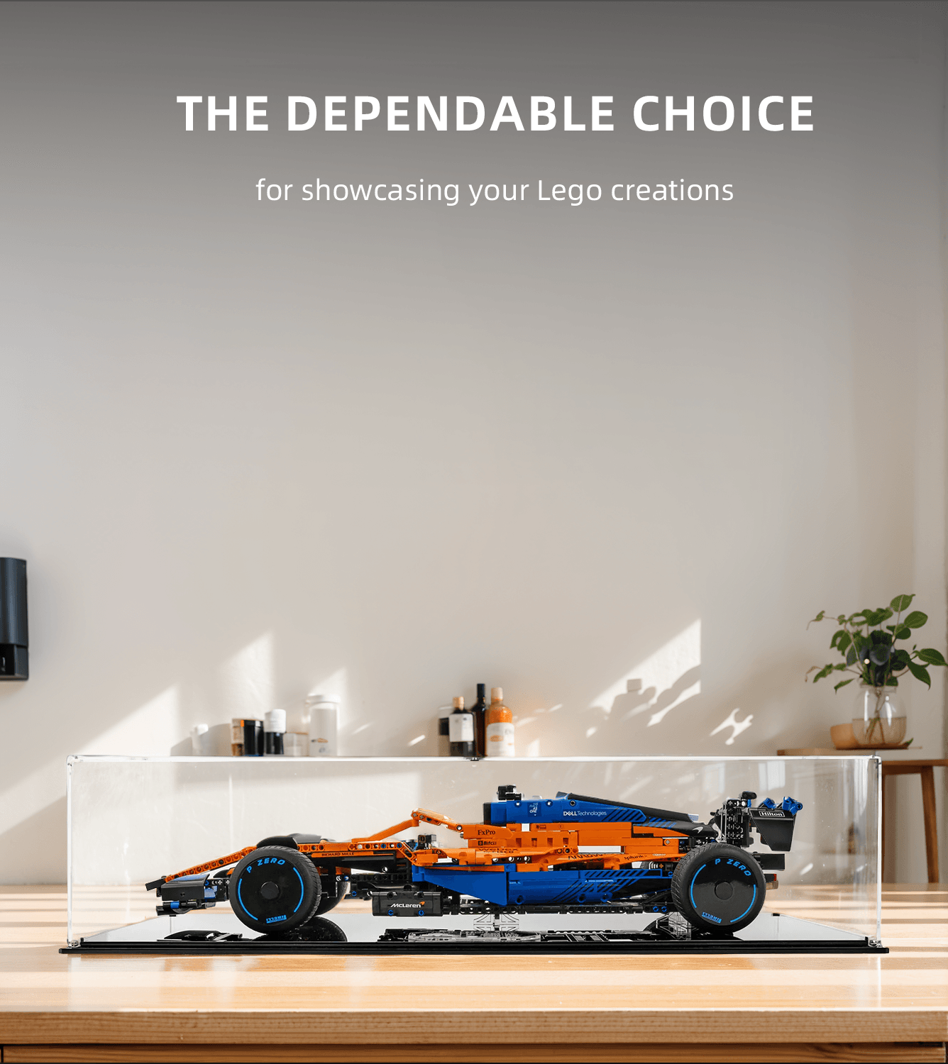 LEGO McLaren Formula 1 Race Car 42141 Display Case - Premium Acrylic Showcase for Collectible Model Cars - Perfect for Home Office Decor & Toy Car Collection Protection