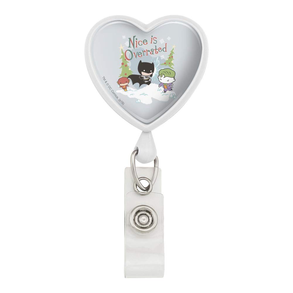 Batman Joker 'Nice is Overrated' Retractable Lanyard ID Badge Holder - Perfect for Comic Con, Work Security Access & Cosplay Events