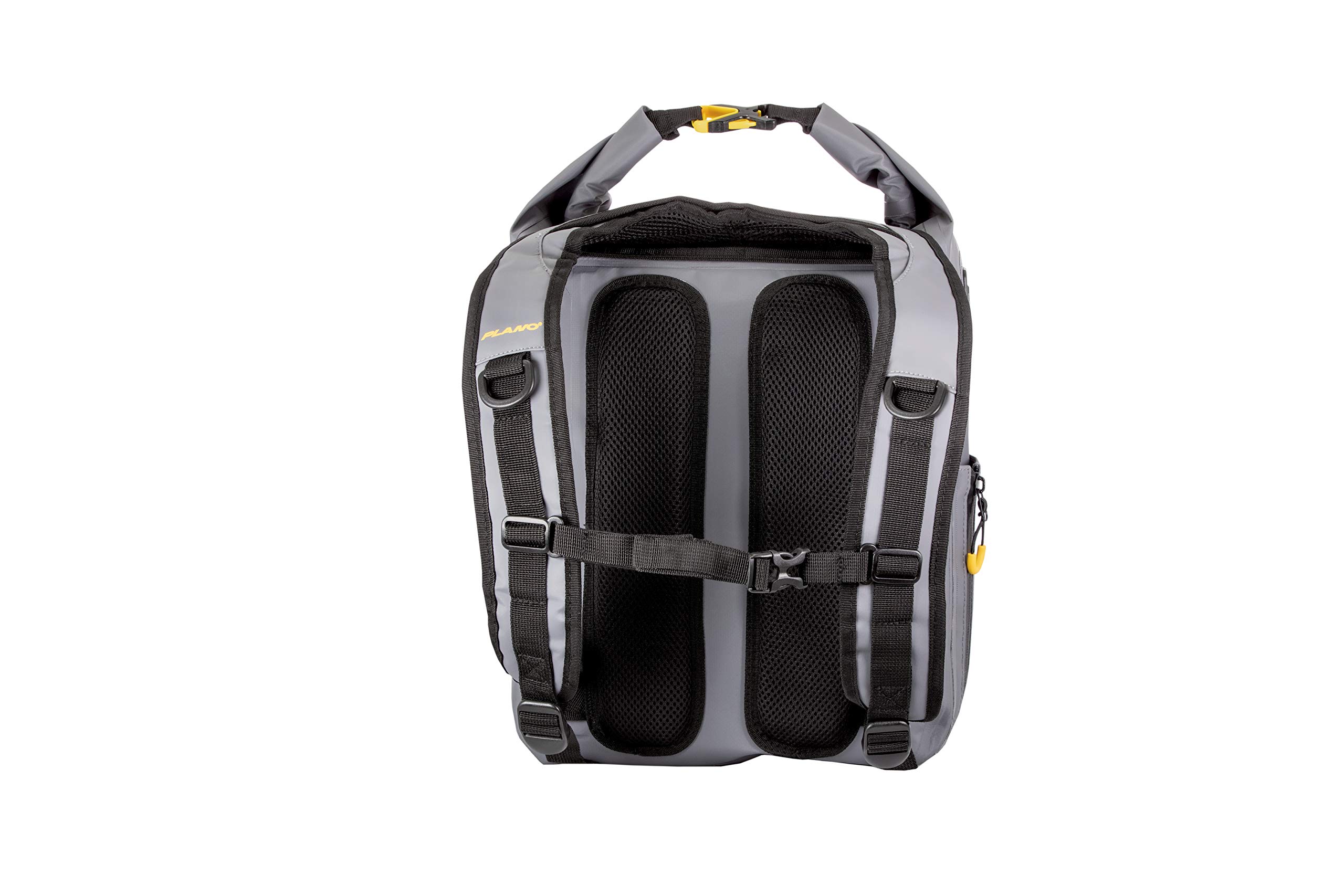 Plano Z-Series Waterproof Fishing Tackle Backpack with 2 Clear 3700 StowAway Boxes - Gray Roll-Top Fishing Gear Backpack for Bass, Trout & Saltwater Fishing | Ideal for Shore Fishing, Kayak & Boat Trips