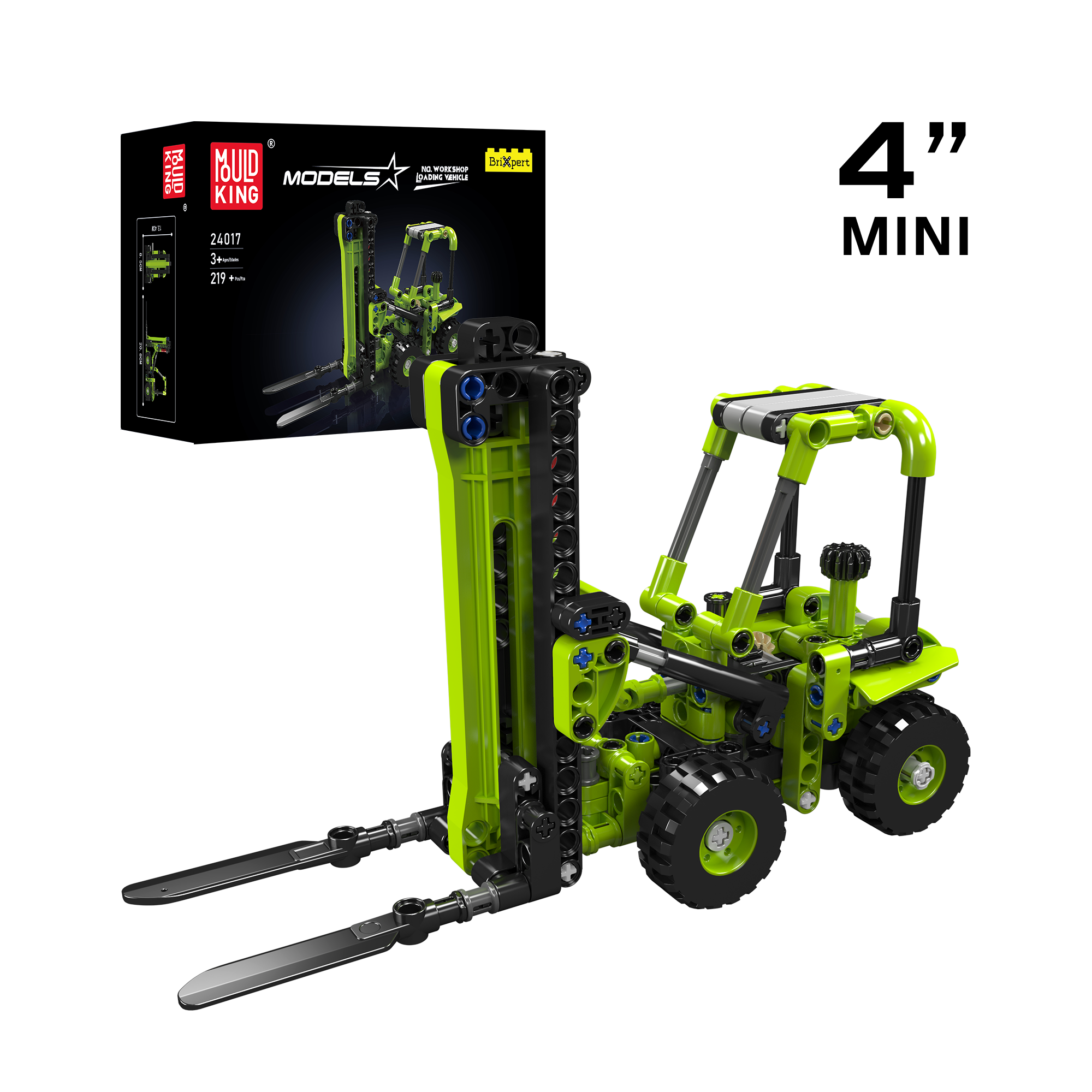 Mould King 24017 Forklift Workshop Loading Vehicle Building Toy Set - 219 PCS Construction Blocks for Kids, STEM Educational Toy for Boys & Girls - Perfect for Playtime, Birthday Gifts & Classroom Activities