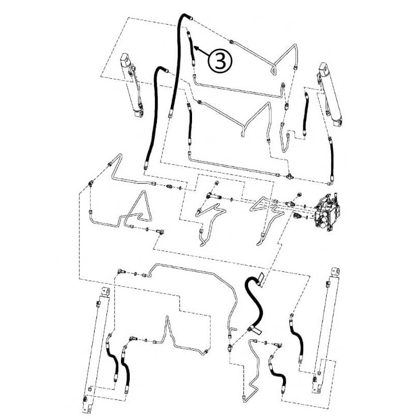 Bobcat 883 Hydraulic Hose for L/H Loader Bucket Tilt Cylinder Rod End #3 - Replacement Part for Skid Steer Loaders, Excavators & Construction Equipment