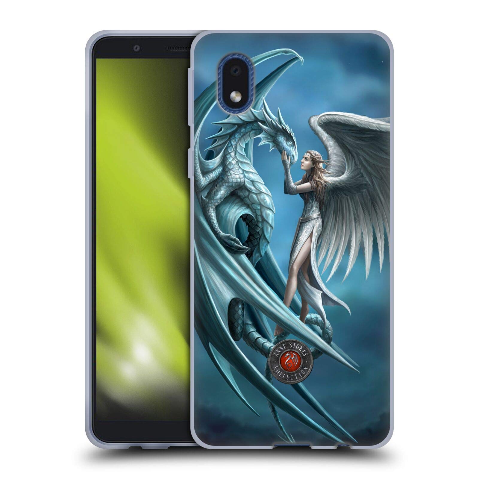 Anne Stokes Silverback Dragon Friendship Soft Gel Case for Samsung Galaxy A01 Core (2020) - Officially Licensed by Head Case Designs, Perfect for Everyday Protection and Stylish Accessorizing