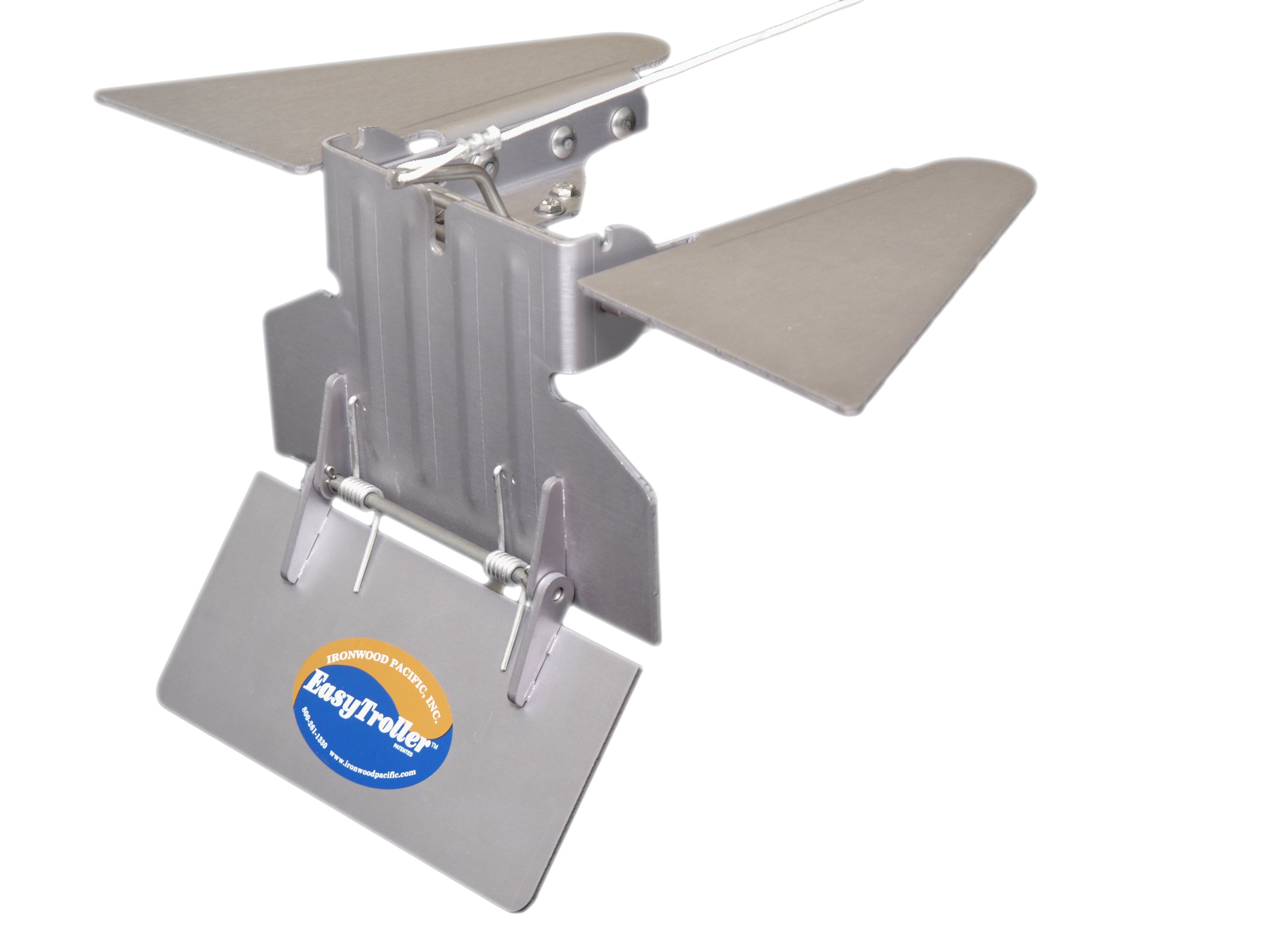 Ironwood Pacific EasyTroller Trolling Plate - Standard with Fins for Outboard Motors 50-300 HP | Slow Speed Boat Control for Fishing & Trolling | Perfect for Saltwater & Freshwater Anglers