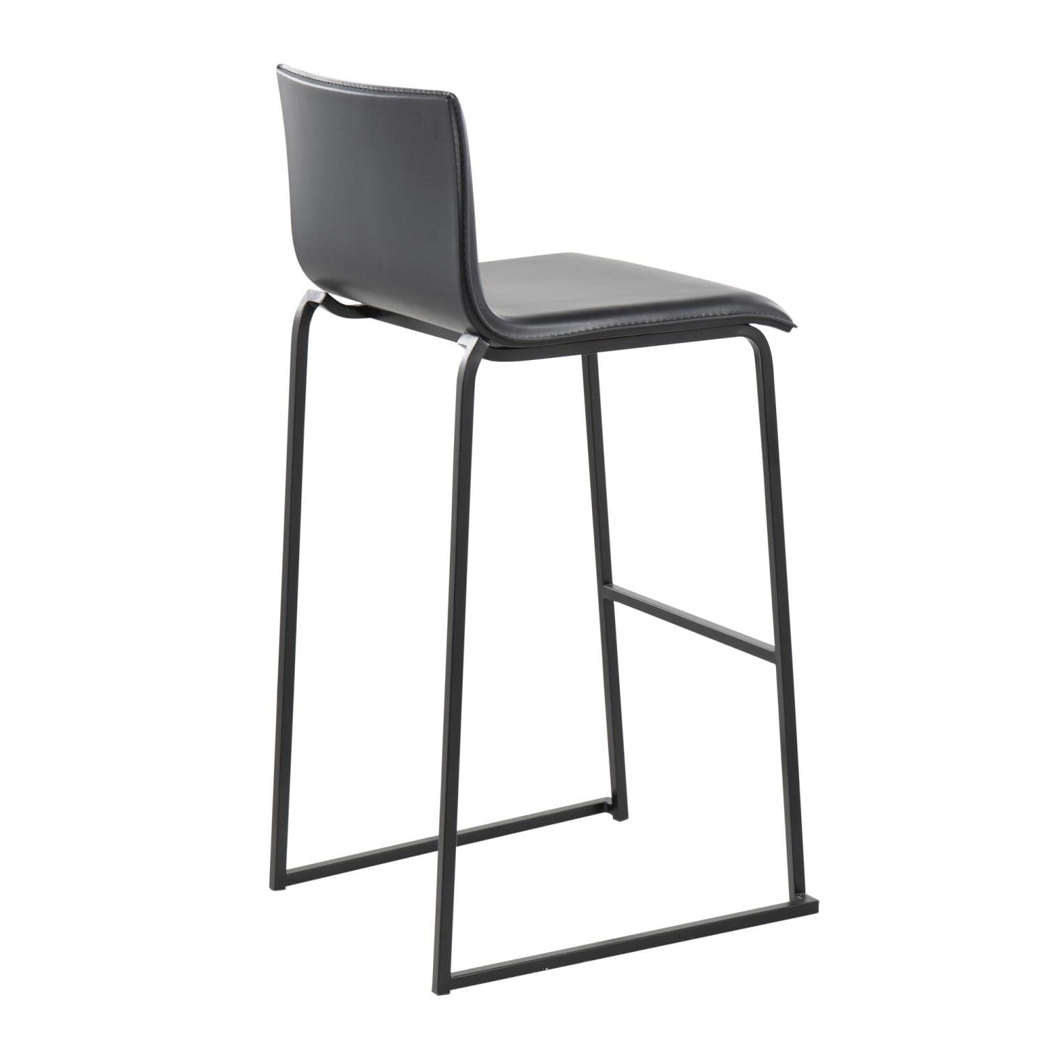 LumiSource Mara Bar Stool Set of 2 - Modern Black Bar Chairs for Kitchen Island, Breakfast Nook & Home Bar - Adjustable Height Counter Stools with Comfortable Seat