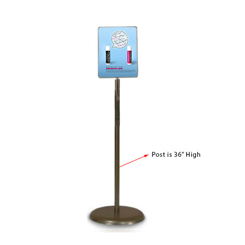 7x11 Inch Bronze Poster Sign Stand with Pedestal Base - Perfect for Retail Displays, Trade Shows, and Event Signage