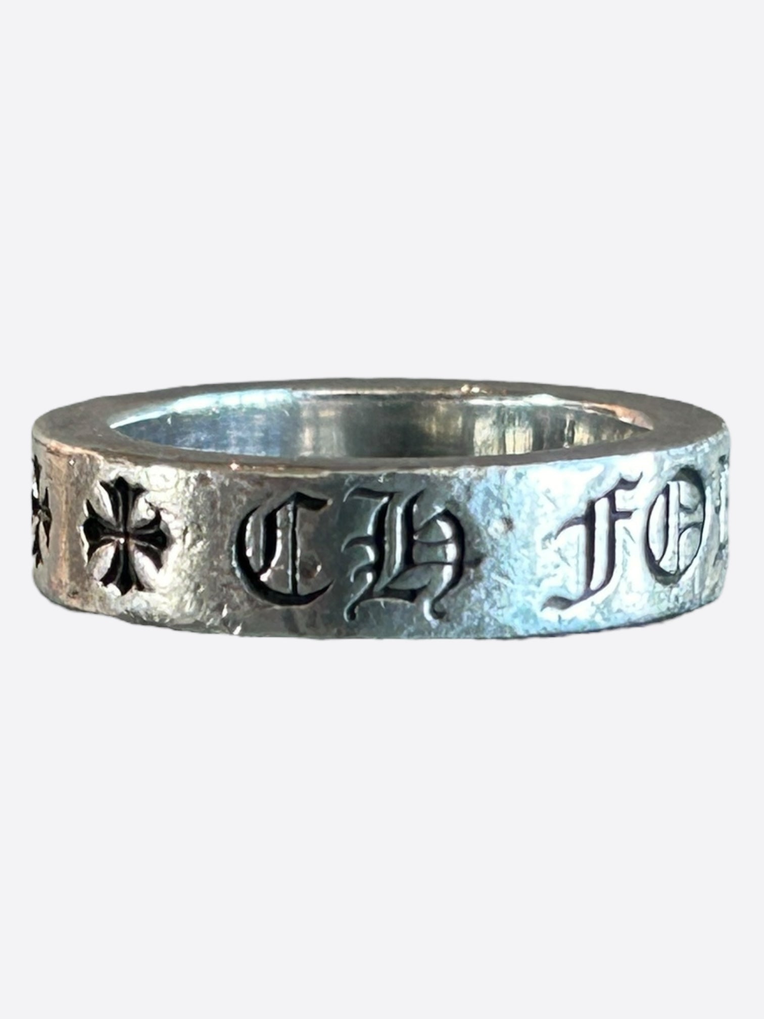 Chrome Hearts Silver Forever Ring for Women & Men - Sterling Silver Band with Unique Design - Perfect for Weddings, Anniversaries & Everyday Wear