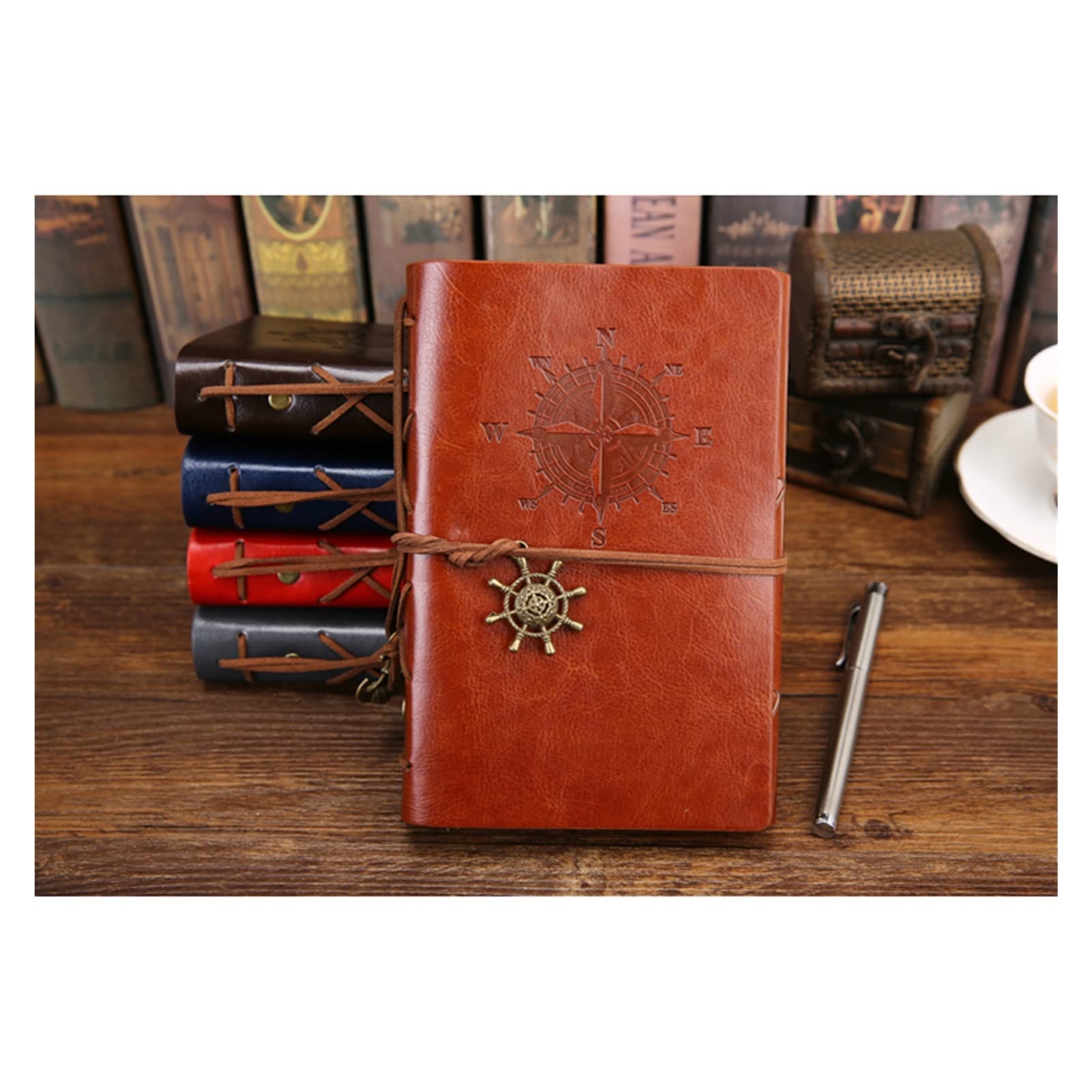 Vintage PU Leather Spiral Notebook - Small 105x145mm Retro Diary Notepad, Replaceable Traveler Journal, Stationery Gift for Writing & Note-Taking (Color: B) | Perfect for School, Office & Travel