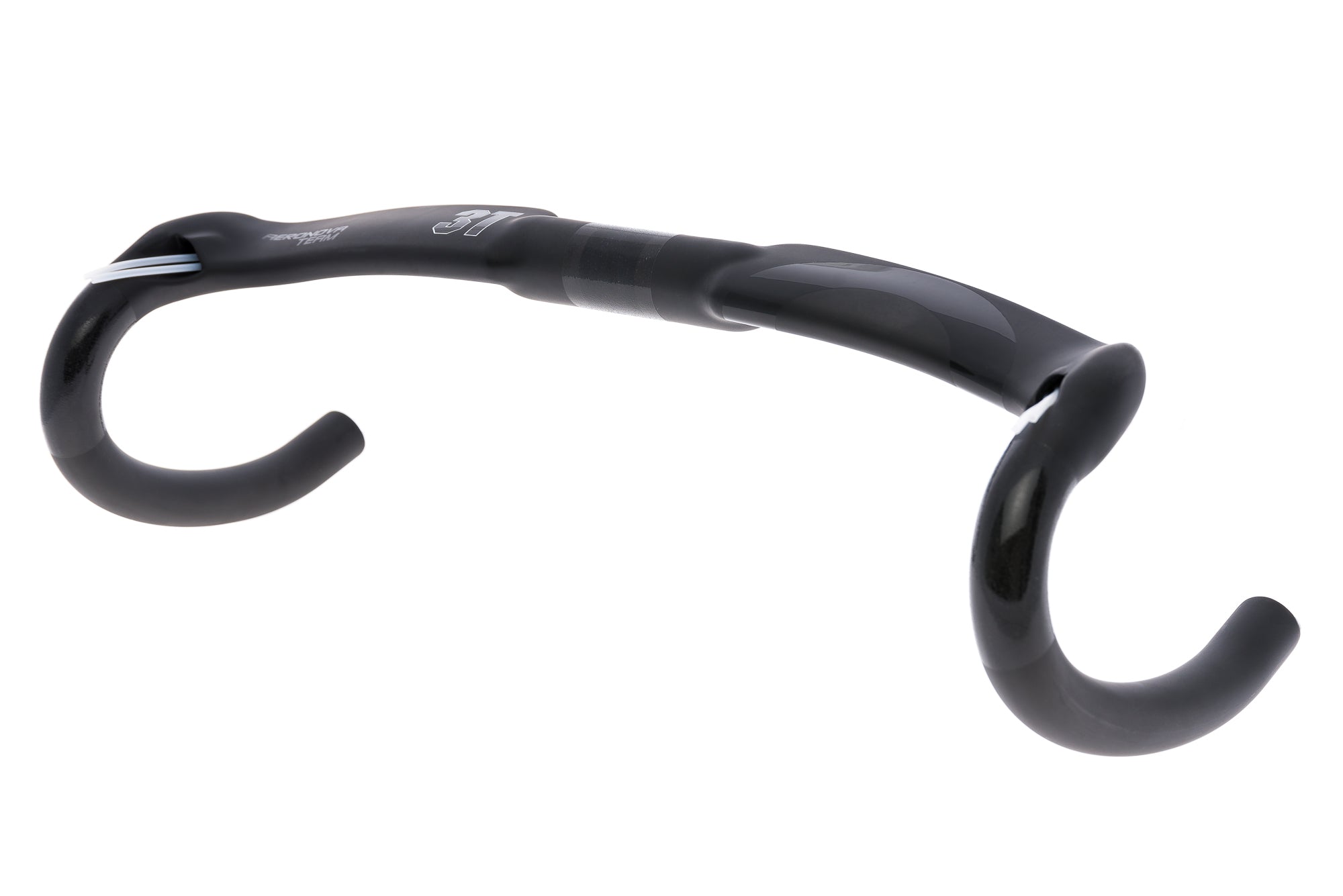 3T Aeronova Team Stealth Road Bike Handlebar - 31.8mm Clamp, 44cm Width, Lightweight Carbon Fiber Black - Perfect for Competitive Cycling & Road Racing
