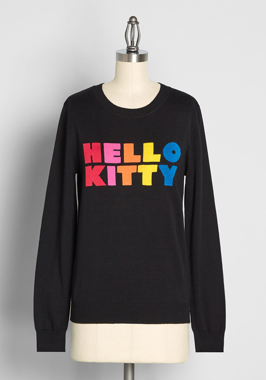 ModCloth x Hello Kitty Oh So Supercute Sweater - Kawaii Fashion for Women | Perfect for Casual Wear & Anime Lovers