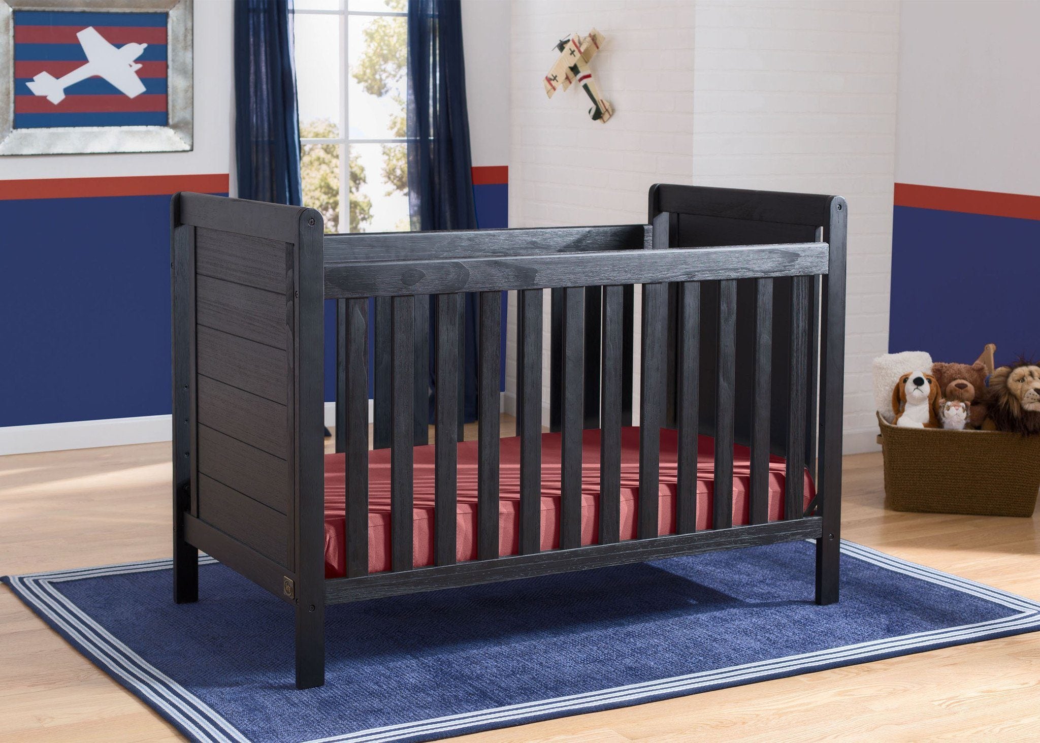 4-in-1 Convertible Baby Crib with Changing Table - White Modern Nursery Furniture for Toddlers & Newborns - Perfect for Small Spaces & Daycare Centers