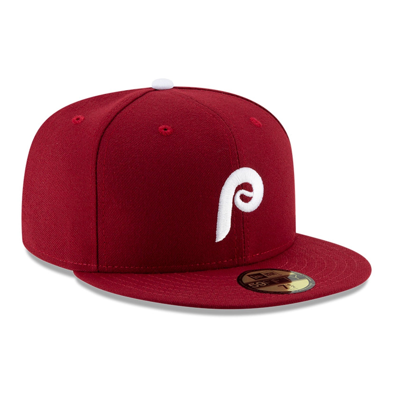 New Era 59Fifty Authentic MLB Philadelphia Phillies Alternate 2 Baseball Cap - Cardinal & White - Official Licensed Snapback Hat for Men & Women | Game Day, Sports Fan Gift, Streetwear Fashion Accessory