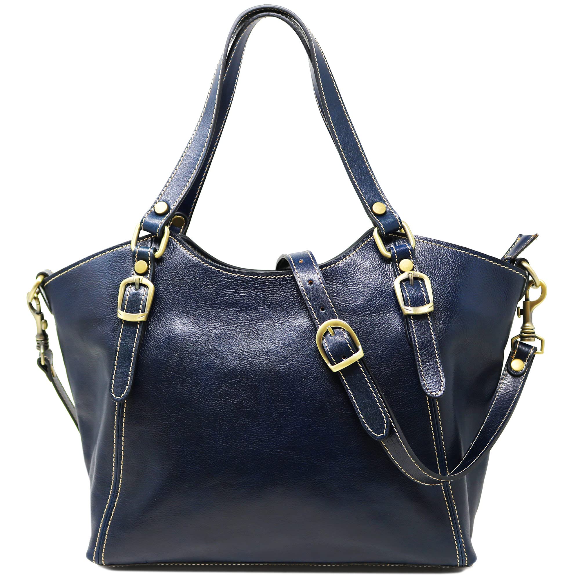 Floto Ischia Genuine Leather Shoulder Bag for Women - Stylish Handbag Purse with Adjustable Strap, Perfect for Work, Travel & Everyday Use